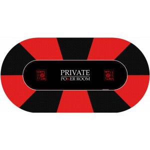 Tapete de Poker "PRIVATE POKER" - oval - 8/10 lugares - 3 tamanhos - jersey de neoprene.
