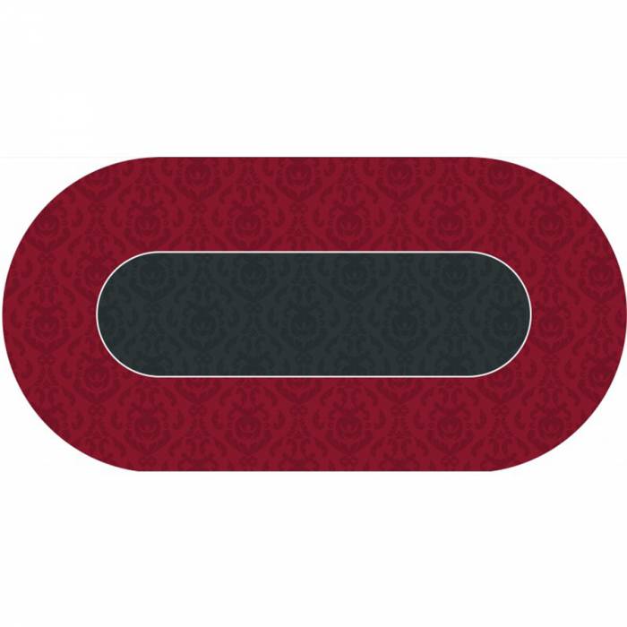 Poker Teppich "VICTORIAN" - oval - 3 Größen - 0/8/10 Spieler - Neopren-Jersey