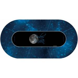 "POKER ON THE MOON" Poker Mat - oval - 3 sizes - 0/8/10 seats - neoprene jersey.