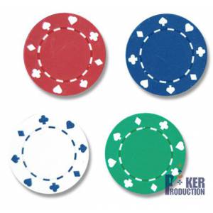 Maleta de 300 fichas de póker "SUITED" - de plástico ABS con inserto metálico de 11,5g - 2 juegos de cartas y accesorios.