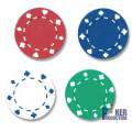 Maleta de 300 fichas de póquer "SUITED" – de plástico ABS con inserto metálico de 11,5g – 2 barajas de cartas y accesorios.