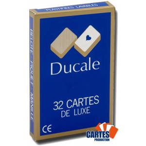 Ducale – jeu de 32 cartes cartonnées plastifiées – 4 index standards – format bridge – portraits français