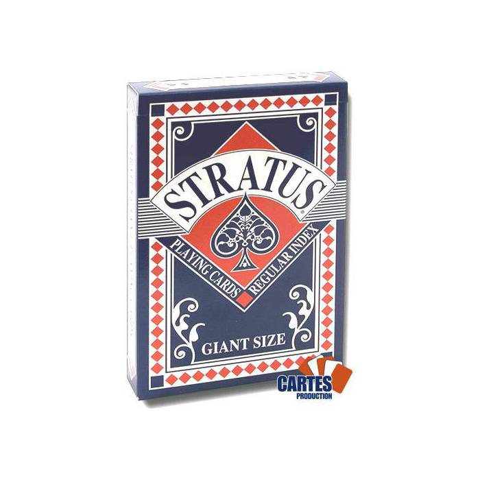 Stratus Grand format - Jeu de 52 cartes cartonnées plastifiées – 4 index standards