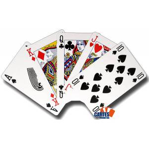 Stratus Grand format - Gioco di 52 carte cartonate plastificate - 4 indici standard