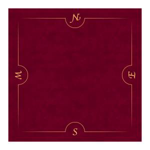 Bridge-Teppich "BORDEAUX & GOLD" - Neopren-Jersey - 78 x 78 cm - Quadrat