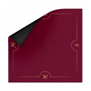 Tappeto da bridge "BORDEAUX & ORO" - in jersey di neoprene - 78 x 78 cm - quadrato