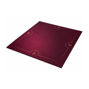 Bridge mat "BORDEAUX & GOUD" - neopreen jersey - 78 x 78 cm - vierkant