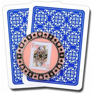 Card-Guard "POKER HO" - messing - 2 verschillende zijden - diameter van 50 mm.