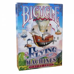 Bicycle "FLYING MACHINES" - Set di 56 carte plastificate e foderate in stoffa - formato poker - 2 indici standard