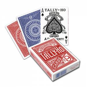 TALLY HO "N°9" - Gioco di carte con 56 carte plastificate in tela - formato poker - 2 indici standard.