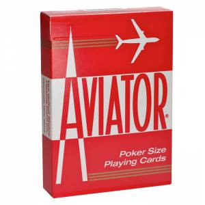 AVIADOR "POKER 914" Azul - Baralho de 54 cartas de papelão plastificado - formato poker - 2 índices padrão