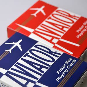 AVIATOR "POKER 914" Blue - Set of 54 laminated cardboard playing cards - poker size - 2 standard indexes.