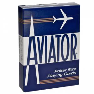 AVIATOR "POKER 914" Blu - Gioco di 54 carte in cartoncino plastificato - formato poker - 2 indici standard.