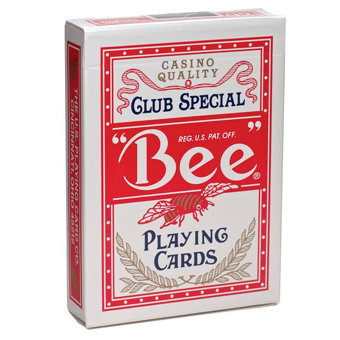 Bee "N°92" ROUGE - Deck of 54 plastic-coated linen cards - poker size - 2 standard indexes - USPC.