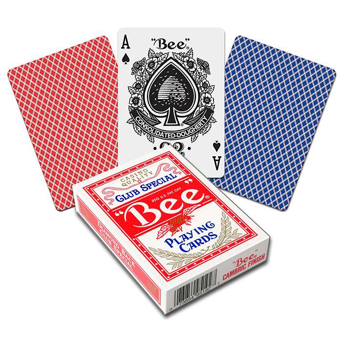 Bee "N°92" ROUGE - Deck of 54 laminated canvas-plastic cards - poker size - 2 standard indices - USPC