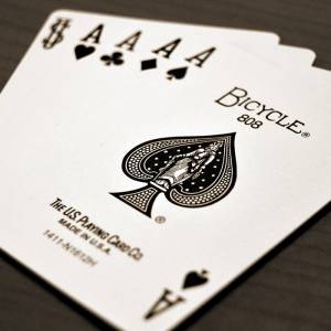 Duo pack Bicycle "RIDER BACK" Standard - 2 sets of 56 plastic-coated linen finish cards - poker size - 2 standard indexes