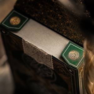 Theory11 "GREEN NATIONAL" – jeu de 55 cartes toilées plastifiées – format poker – 2 index standards