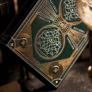 Theory11 "GREEN NATIONAL" – jeu de 55 cartes toilées plastifiées – format poker – 2 index standards